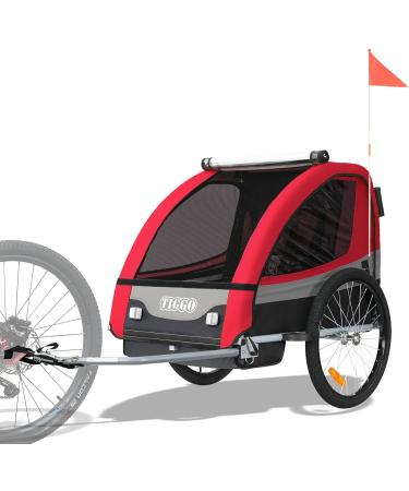 Tiggo 2-in-1 Children's Bicycle Trailer & Jogger | International Shipping | Red Color - Model 50402 - Buy Online on GoSupps.com