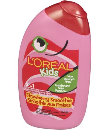 L'Oreal Paris Kids Shampoo and Conditioner Strawberry Smoothie 2 in 1 Paraben Free Extra Gentle Dermatologist Tested Tear-Free 265 ml Strawberry Strawberry Smoothie 2 in 1 - Buy Online on GoSupps.com