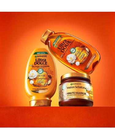 True Treasures Glossy 1-Minute Vegan Hair Treatment with Argan & Camellia Oil 340ml for Shine & Smoothness | Ideal for Dry Lackluster Hair International Shipping Available - Buy Online on GoSupps.com