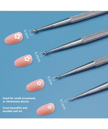 Nail Art Dotting Pen 8PCS 2 Way Dotting Pen Tool Metal Dotting Pen Nail Polish Colouring Pen Double Ended Nail Art Dotting Pen for Home DIY Salon Use - Buy Online on GoSupps.com