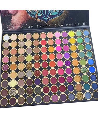 108 Colors Shimmering Eyeshadow p Palette - Professional Matte Glitter Rainbow Eyeshadow - Highly Pigmented Waterproof Makeup Powder - Buy Online on GoSupps.com