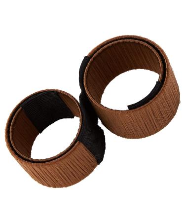 Glamza Women's Magic Hair Bun Snap Styling Donut Former French Twist Band Maker (Coffee)