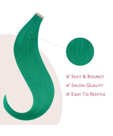 Buy If-Salt Tape Extensions - Green Real Hair 10pcs 40cm Invisible Tape-In Extensions for Smooth Highlights - Buy Online on GoSupps.com