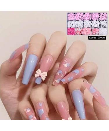 cute bowknot nail 3d bowknot nail art hirata flower nail art decoration nail supplies salon sweet bowknot nail cute 3d bow nail art pearl beads flower BKHZ011 - Buy Online on GoSupps.com