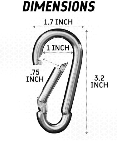 Carabiner Clip 5 Pack - Heavy Duty Snap Hooks for Keys - Small and Large Carabiner Hooks - Multipurpose Tool 3.2 Inch - Buy Online on GoSupps.com