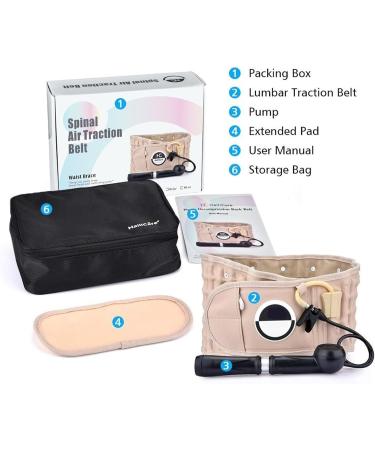 Premium Return Decompression Belts | Lumbar Support for Lower Back Pain Relief | Effective Back Traction Equipment (Color: SVA SVART) - Buy Online on GoSupps.com