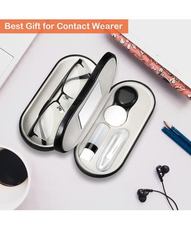 KENOBEE 2 in 1 Eyeglasses and Contact Lens Case with Mirror & Tweezers - Portable Double Sided Holder for Men & Women - Buy Online on GoSupps.com