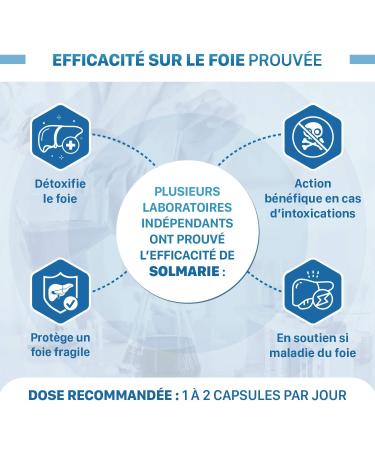 Solmarie Milk Thistle 100% Silybin High Purity Absorption 5 Times Greater than Silymarin via Study Liver Detox and Digestion 60 Capsules Milk Thistle by the French SOLAGE Laboratory - Buy Online on GoSupps.com