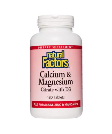 Natural Factors Calcium & Magnesium Citrate with D 180 Tablets