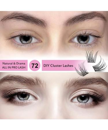 72 Pcs Individual Lashes Lash Clusters DIY Eyelash Extension Natural Lashes Super Thin Band Reusable Soft & Comfortable (D-10mm) 10 mm Natural - Buy Online on GoSupps.com