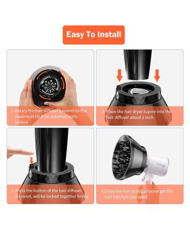 Universal Hair Diffuser for Curly & Natural Hair - Black | Adjustable Attachment for Blow Dryer - Buy Online on GoSupps.com