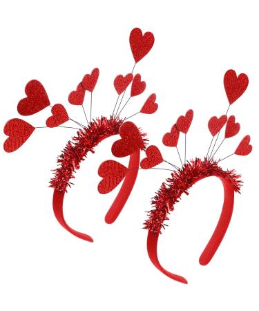 Minkissy 2 Pieces Heart Hair Tillettes - Valentine's Day Headband for Women & Girls | Perfect for New Year & Christmas Photo Props - Buy Online on GoSupps.com