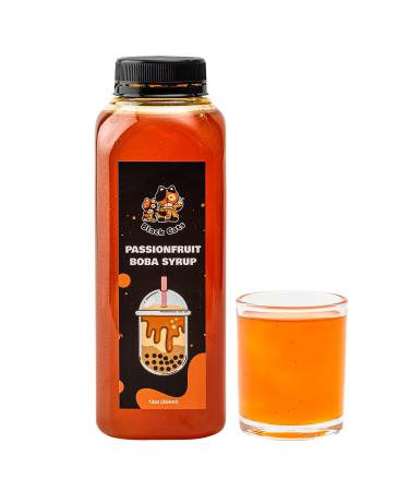 Syrup for Bubble Tea | 12 Ounces (354 ML) | Brown Sugar Boba Flavored Syrup for Tapioca Pearls and Desserts (Passionfruit)
