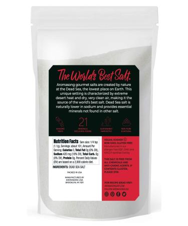 Aromasong 100% Natural Coarse Sea Salt 2.43 LBS Resealable Bag - Dead Sea Salt, Unrefined, Gluten-Free - Perfect for Cooking & Pickling - Buy Online on GoSupps.com