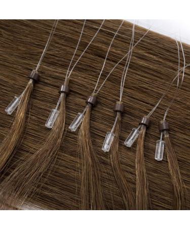 Silk-Co Real Hair Microring Extensions - 0.5g Micro Loop 100 Strands 7A Human Hair 40cm Light Brown - Smooth & Soft - Buy Online on GoSupps.com