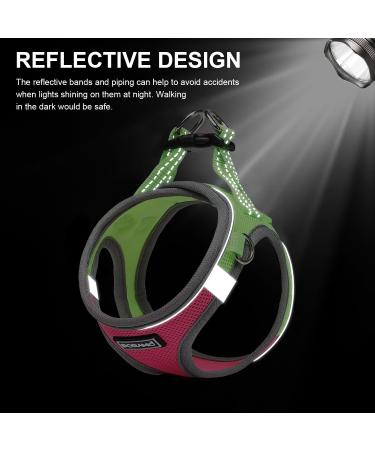 Doramio Reflective Dog Harness for Small Dogs & Cats - Breathable Step-In Leash & Safety Gear (XXS Rose Red) - Buy Online on GoSupps.com
