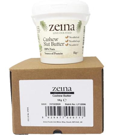 Zeina Cashew Butter (1Kg) - Roasted Smooth Cashew Nut Butter with Source of Protein Vegan Approved and Gluten-Free for Healthy Snacks Home Cooking and Baking - Buy Online on GoSupps.com