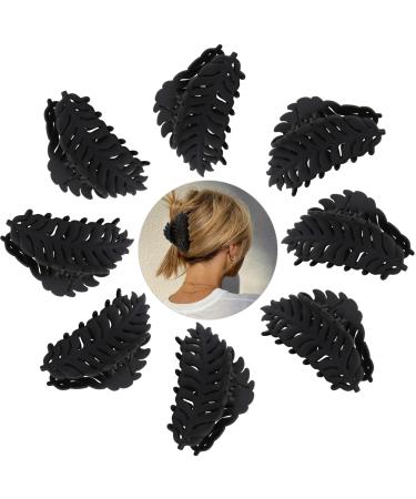 AMCAMI 8 Pack Big Hair Claw Clips for Women Large Claw Clip for Thin Thick Curly Hair 90's Strong Hold 3.7 Inch Nonslip Black Matte Hair Clips for Women Hair Accessories for Women Girls