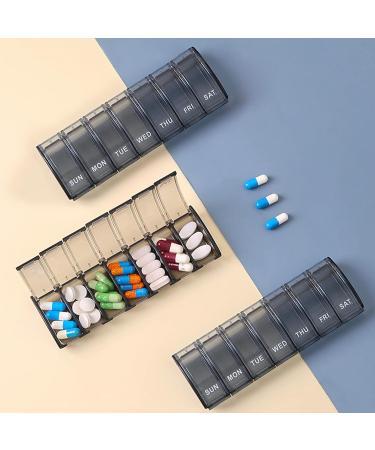 JAIMELA 7-Day Pill Organizer Box - Easy Open Medication & Vitamin Storage - Black - Buy Online on GoSupps.com