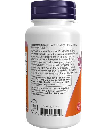 Now Foods Lycopene 10 mg - 120 Softgels | Antioxidant Support & Heart Health - Buy Online on GoSupps.com