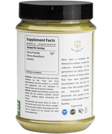 Stevia Leaf Powder (Stevia Rebaudiana) - Unprocessed Stevia Sugar Helps to Control Blood Sugar and Blood Pressure Level Natural Alternative to Processed Sugar (7 Oz/200g) - Buy Online on GoSupps.com