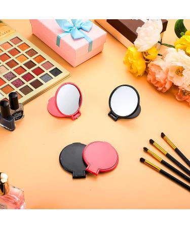24 Pieces Mini Folding Compact Mirror for Women Girls - Portable Round Pocket Makeup Mirror for Travel and Daily Use - 2 Colors (Black, Pink) - Buy Online on GoSupps.com