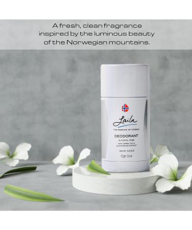 Laila Geir Ness Deodorant - Green Tea & Lemongrass Extracts - Alcohol & Aluminum Free - Sensitive Skin Formula - Long Lasting Fresh Scent - Buy Online on GoSupps.com