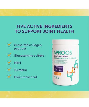 Sproos Joint Collagen | Hydrolyzed Collagen Powder + Glucosamine MSM Turmeric HA| Enhanced Collagen Peptides Powder Mango Turmeric Flavour Tub 337g - Buy Online on GoSupps.com