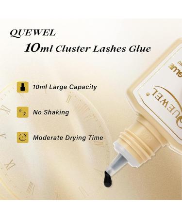 QUEWEL 10ml Black Cluster Lash Glue for DIY Lash Extensions - Long-Lasting & Irritation-Free - Buy Online on GoSupps.com