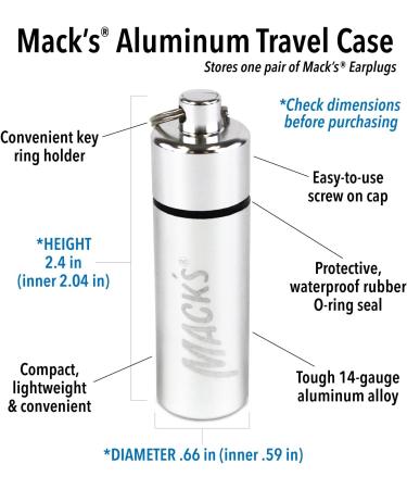 2 Pack Aluminum Waterproof Ear Plugs Holder Keychain Carrying Case - Silver - Buy Online on GoSupps.com