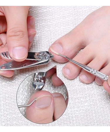 Stainless Steel Toenail Remover Set - Double Head Pick & Cuticle Pusher Pedicure Tool - Buy Online on GoSupps.com