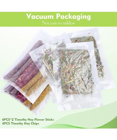 Abiz Rabbit Toys & Timothy Hay Sticks - 16-Piece Herbal Treats for Chinchillas Guinea Pigs & Hamsters - Perfect Molar Snacks & Play Accessories - Buy Online on GoSupps.com