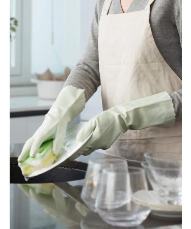 Lanon Wahoo 3 Pair Reusable Household Gloves | Skin-Friendly Flocked Cotton | Kitchen & Cleaning | Light Green | Size M - Buy Online on GoSupps.com