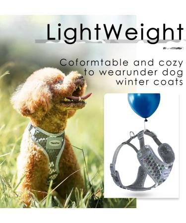 Thinkpet No-Pull Dog Harness Leash Set - Breathable & Adjustable for Small Medium Large Dogs | Safe & Reflective Gray Harness (1 Pack) - Buy Online on GoSupps.com