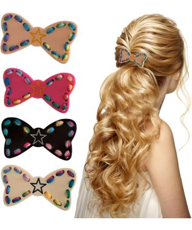 Cute Barrettes Clip Sweet Mini Braided Bow Colorful Hairpin Y2K Girls Harajuku 2000s Hairpin Women Girls Hair Clips For Thick Hair - Buy Online on GoSupps.com