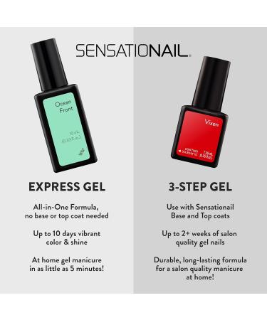 Sensationail Gel Nail Polish - At Home Quick-Cure Glossy Black | Long-Lasting No Dry Time | 7.39 mL - Buy Online on GoSupps.com