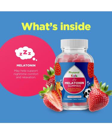 Phytoral Kids Melatonin 1mg Gummy Vitamins - Pure Melatonin Gummies for Kids and Mood Support - Children s Vitamins Gummy for Deep Sleep Supplement Gummies 1mg - 60 Count - Buy Online on GoSupps.com