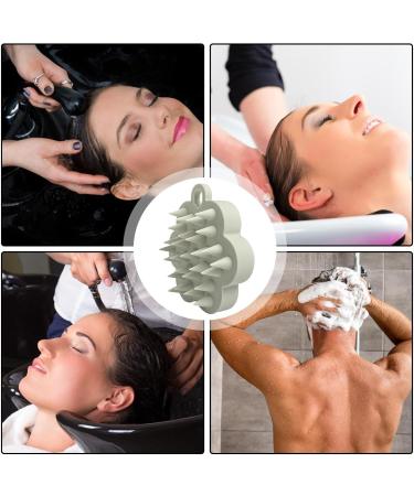 Portable Silicone Scalp Peeling Shampoo Massager - Hair Growth Brush & Shower Tool in Light Gray - Buy Online on GoSupps.com