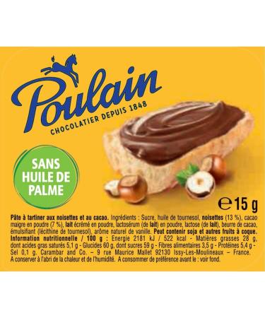 Poulain Cacao Hazelnuts Box of 120 15 g trays - Buy Online on GoSupps.com
