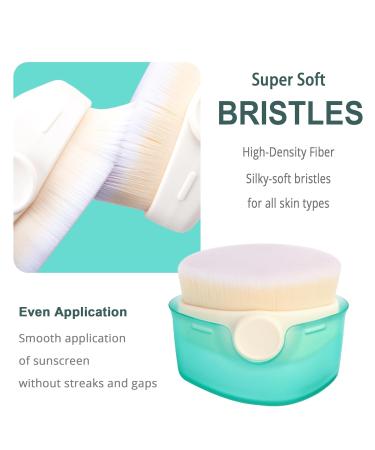 Sunscreen Brush Set - Child-Safe Sunblock Applicator for Kids & Adults | Travel Size 2-Pack (Green) - Face & Body Sun Lotion Brush with Caps & Cleaning Mat - Buy Online on GoSupps.com