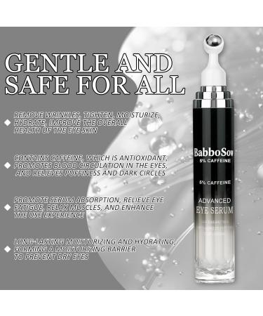 S rum pour les Yeux 20ml Rouleau Sous les Yeux Soin Contour des Yeux avec Rouleau avec Caf ine Acide Hyaluronique Niacinamide Peptides Anti Cernes Poches et Rides Noir-A - Buy Online on GoSupps.com