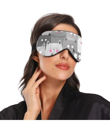 Haskirky Light Blocking Eye Mask - Adjustable Unisex Travel Mask for Deep Sleep, Yoga, and Meditation - Breathable & Comfortable - Cat Grey - Buy Online on GoSupps.com