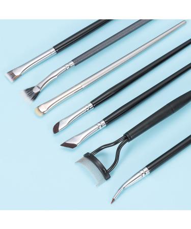 7Pcs Fan-Shaped Eyelash Brush Set | Eyebrow Comb & Mascara Applicator | Double-Head Brow Brushes for Flawless Eye Makeup - Buy Online on GoSupps.com