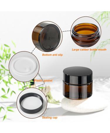 Gauato 6-Piece Glass Cosmetic Containers Set - 20ml & 30ml Brown Cream Cans for Lotions Creams & Doses with Lid & Liner - Ideal for International Shipping - Buy Online on GoSupps.com