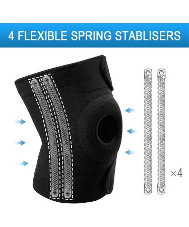 AVIDDA Neoprene Knee Brace for Men and Women - Open Patella Knee Support for Joint Pain Relief and Sports - Black, Size M-XL (18.5 to 22.5) - Buy Online on GoSupps.com