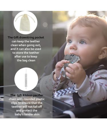 BPA-Free Baby Silicone Teether Dinosaur Pacifiers for Babies 0-12 Months - Teething Relief Toy Gift Set in Grey - Buy Online on GoSupps.com