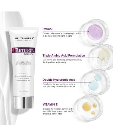 Buy Neutriherbs PRO Retinol Face Wash - Anti-Aging Nourishing & Moisturizing Daily Cleanser with Amino Acids & Hyaluronic Acid - 4 fl. oz | International Shipping Available - Buy Online on GoSupps.com