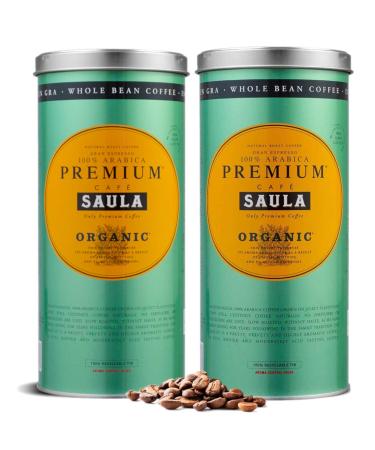 Caf Saula grain Pack de 2 bo tes de 500 gr. Premium Organic 100% Arabica
