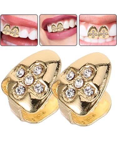 Didiseaon 2pcs Gold Decor Grills Grill Teeth Hip-hop Supplies Props Clothing Men and Women The Cross - Buy Online on GoSupps.com