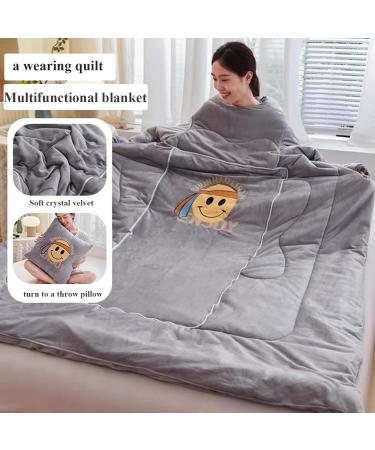 Portable Sherpa Blanket with Sleeves - Full Body Cuddly Warmth for Adults | Ideal for Home & Office - Buy Online on GoSupps.com